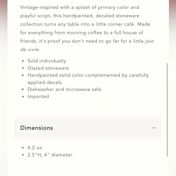 NWT Anthropologie Ice Cream Bowl Cafe Violette Handpainted Stoneware Yellow - Picture 5 of 8